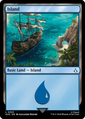 Island (0303) card from Universes Beyond: Assassin's Creed