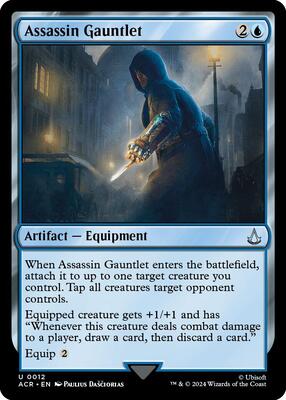 Assassin Gauntlet card from Universes Beyond: Assassin's Creed