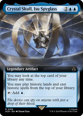 Crystal Skull, Isu Spyglass (Extended Art) card from Universes Beyond: Assassin's Creed