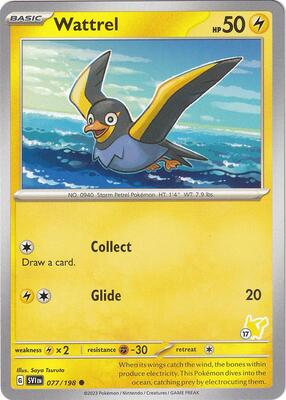 Wattrel - Pikachu 17 card from Battle Academy 2024