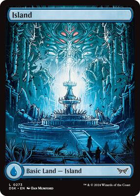 Island (0273) - Full Art card from Duskmourn: House of Horror
