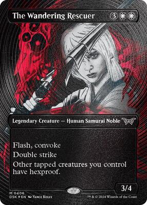 The Wandering Rescuer (Showcase) (Textured Foil) card from Duskmourn: House of Horror