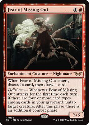 Fear of Missing Out card from Duskmourn: House of Horror