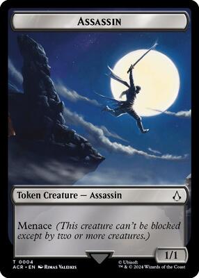 Assassin // A Mysterious Creature Double-Sided Token card from Universes Beyond: Assassin's Creed