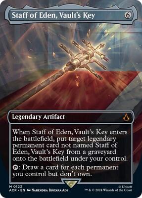 Staff of Eden, Vault's Key (Borderless) card from Universes Beyond: Assassin's Creed