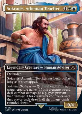 Sokrates, Athenian Teacher (Borderless) card from Universes Beyond: Assassin's Creed