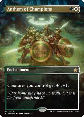Anthem of Champions (Borderless) (Mana Foil) card from Foundations