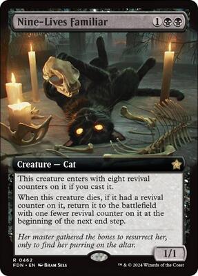 Nine-Lives Familiar (Extended Art) card from Foundations