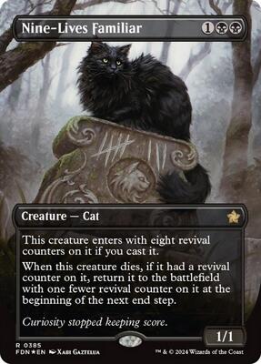 Nine-Lives Familiar (Borderless) (Mana Foil) card from Foundations
