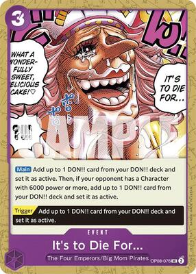It's to Die For card from Two Legends