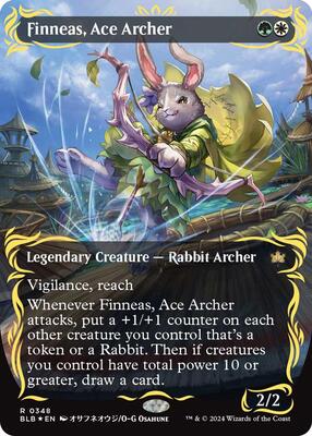 Finneas, Ace Archer (Borderless) (Raised Foil) card from Bloomburrow