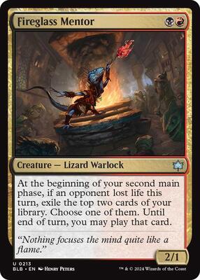 Fireglass Mentor card from Bloomburrow