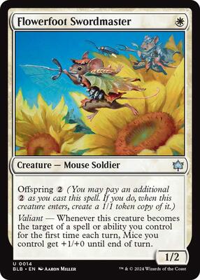 Flowerfoot Swordmaster card from Bloomburrow