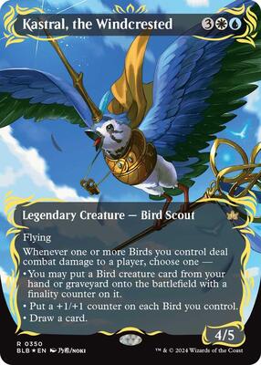 Kastral, the Windcrested (Borderless) (Raised Foil) card from Bloomburrow