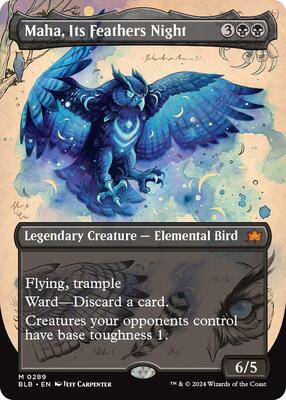 Maha, Its Feathers Night (Borderless) card from Bloomburrow