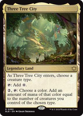 Three Tree City card from Bloomburrow