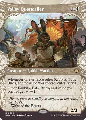 Valley Questcaller (Showcase) card from Bloomburrow