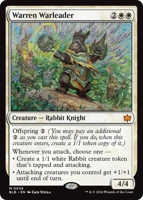 Warren Warleader card from Bloomburrow