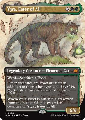 Ygra, Eater of All (Borderless) card from Bloomburrow