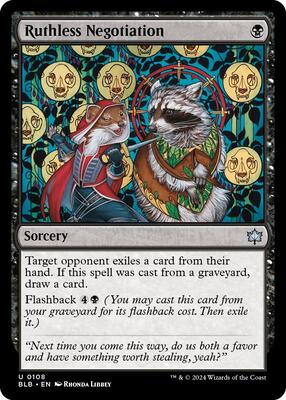Ruthless Negotiation card from Bloomburrow