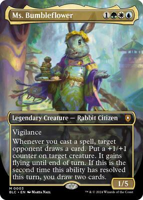 Ms. Bumbleflower (Borderless) card from Commander: Bloomburrow