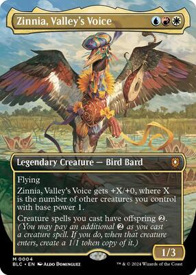 Zinnia, Valley's Voice (Borderless) card from Commander: Bloomburrow