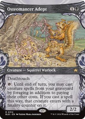 Osteomancer Adept (Showcase) card from Bloomburrow