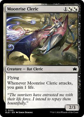 Moonrise Cleric card from Bloomburrow