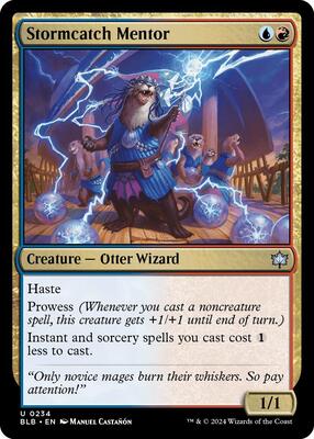Stormcatch Mentor card from Bloomburrow