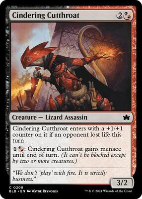 Cindering Cutthroat card from Bloomburrow
