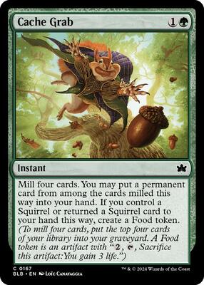 Cache Grab card from Bloomburrow