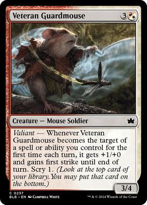 Veteran Guardmouse card from Bloomburrow