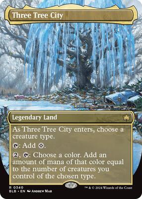 Three Tree City (Borderless) (0340) card from Bloomburrow