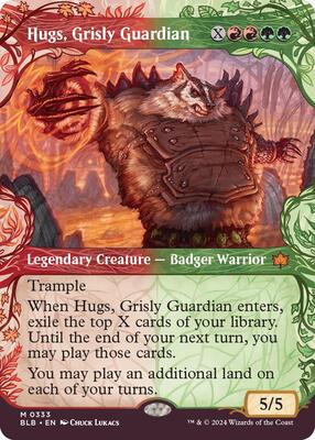 Hugs, Grisly Guardian (Showcase) card from Bloomburrow