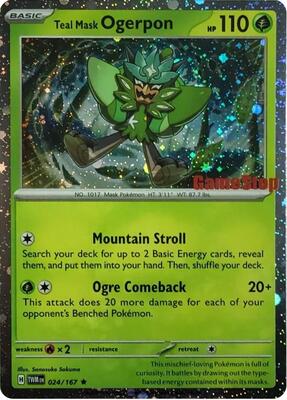 Teal Mask Ogerpon (Cosmos Holo) (Gamestop Exclusive) card from Miscellaneous Cards & Products