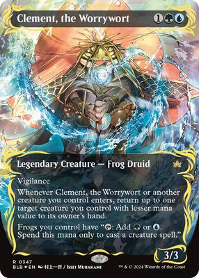 Clement, the Worrywort (Borderless) (Raised Foil) card from Bloomburrow