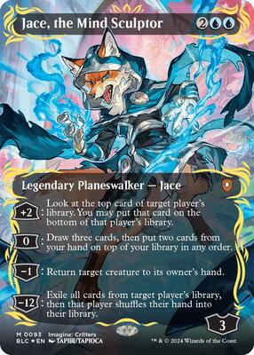 Jace, the Mind Sculptor (Borderless) (Raised Foil) card from Commander: Bloomburrow