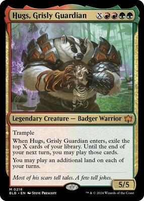 Hugs, Grisly Guardian card from Bloomburrow