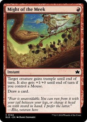 Might of the Meek card from Bloomburrow