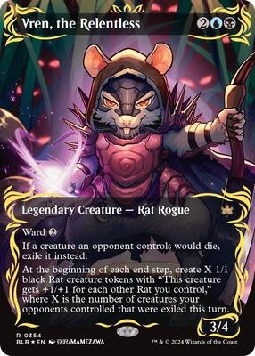 Vren, the Relentless (Borderless) (Raised Foil) card from Bloomburrow