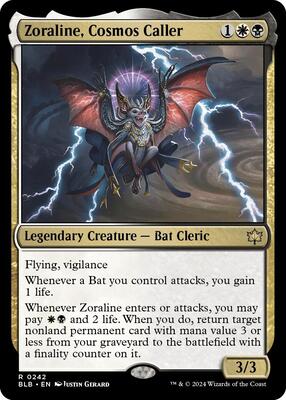 Zoraline, Cosmos Caller card from Bloomburrow