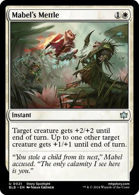 Mabel's Mettle card from Bloomburrow