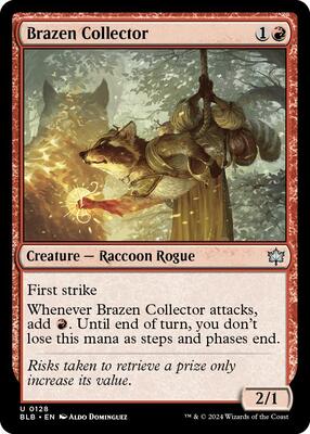 Brazen Collector card from Bloomburrow
