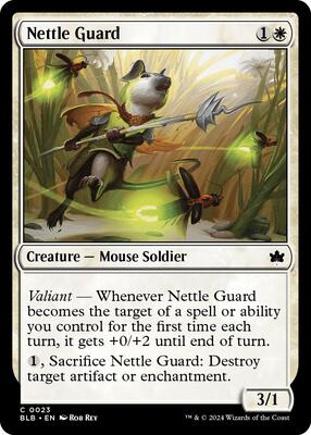 Nettle Guard card from Bloomburrow
