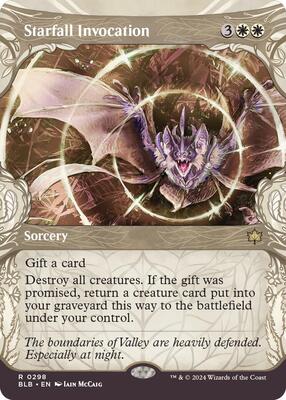 Starfall Invocation (Showcase) card from Bloomburrow