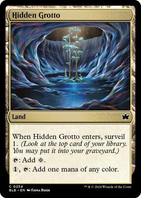 Hidden Grotto card from Bloomburrow