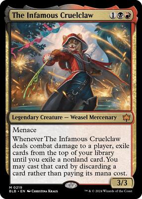 The Infamous Cruelclaw card from Bloomburrow