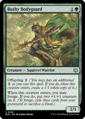 Bushy Bodyguard card from Bloomburrow