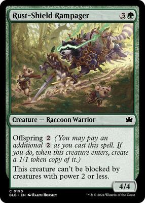 Rust-Shield Rampager card from Bloomburrow