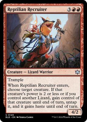 Reptilian Recruiter card from Bloomburrow